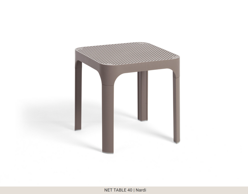 Load image into Gallery viewer, Nardi Net Table 40 outdoor side table in tortora finish, suitable for patio and garden use.
