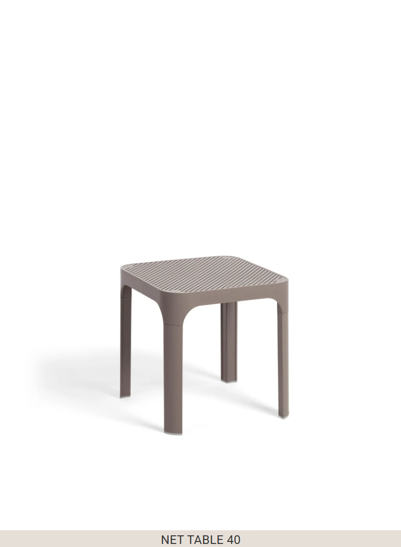 Load image into Gallery viewer, Nardi Net Table 40 outdoor side table in tortora color, perfect for patio or garden furniture.

