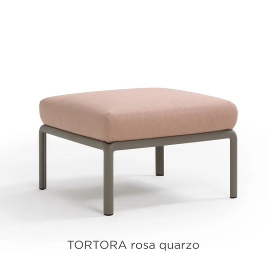 Nardi Komodo outdoor sofa section with tortora rosa quarzo fabric, modular seating for stylish outdoor lounging.