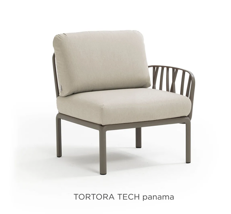 Load image into Gallery viewer, Nardi Komodo Terminal Module outdoor sofa in Tortora fabric, stylish and comfortable for patio or garden seating.
