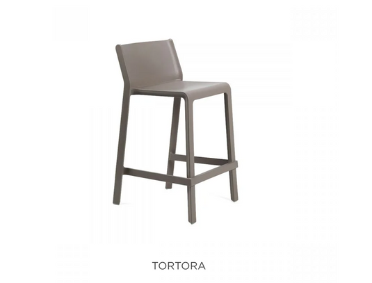 Nardi Trill Mini Stool in tortora color, outdoor Nardi mini counter stool with sleek design, suitable for patio or garden seating.