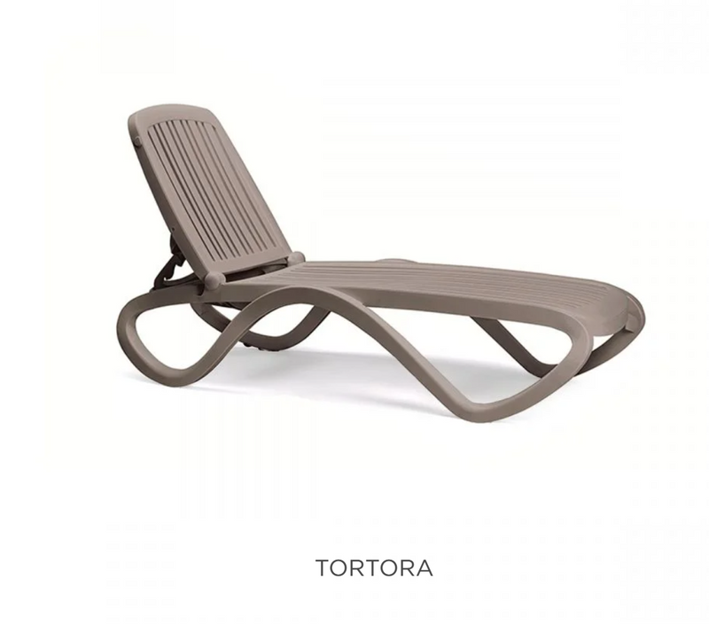 Load image into Gallery viewer, Nardi Tropico sun lounger, stackable outdoor recliner with wheels, ideal for poolside and patio relaxation.
