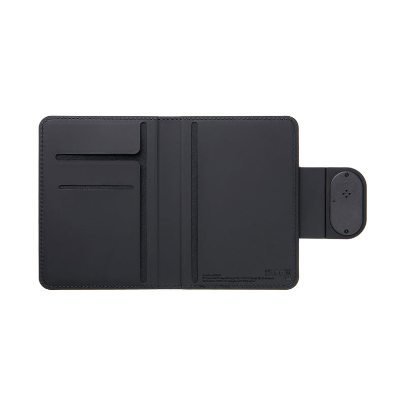 Load image into Gallery viewer, Vinga Baltimore RCS passport cover with finder, dual phone and tablet accessories, black leather with textured finish
