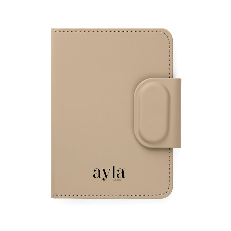 Load image into Gallery viewer, Vinga Baltimore RCS passport cover with finder for phone and tablet accessories, black leather with dual card slots and ID window.
