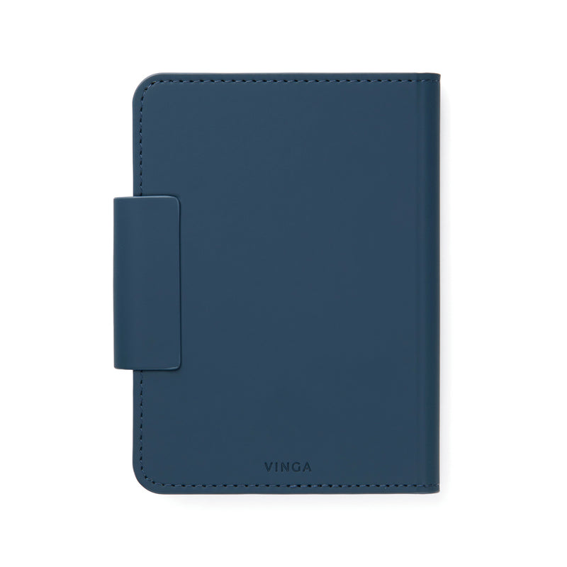 Load image into Gallery viewer, Vinga Baltimore RCS passport cover with finder for phone and tablet accessories, black leather with embossed logo detail
