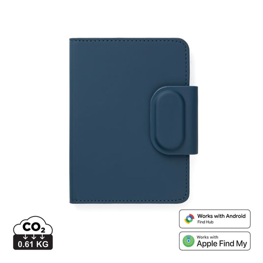 Vinga Baltimore RCS passport cover with finder and dual phone and tablet accessories, black leather with embossed logo.