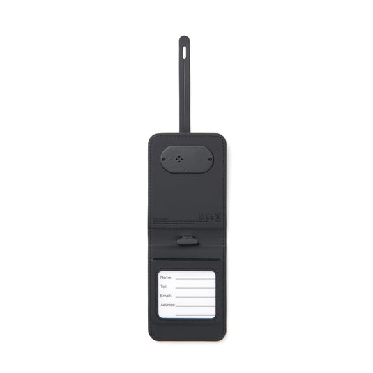 Vinga Baltimore RCS luggage tag with finder for phone and tablet accessories, featuring a sleek design and dual identification features.