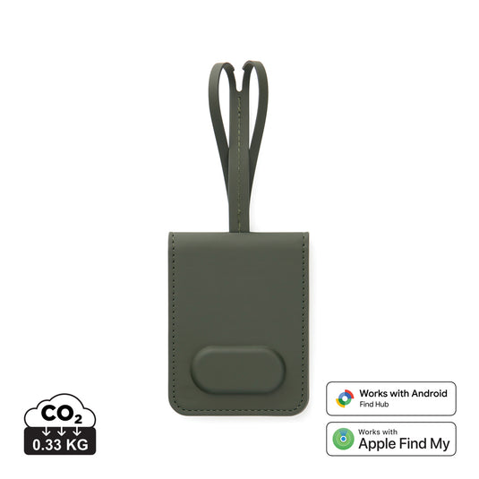 Vinga Baltimore RCS luggage tag with finder attachment for phone and tablet accessories, featuring a sleek design and secure strap.
