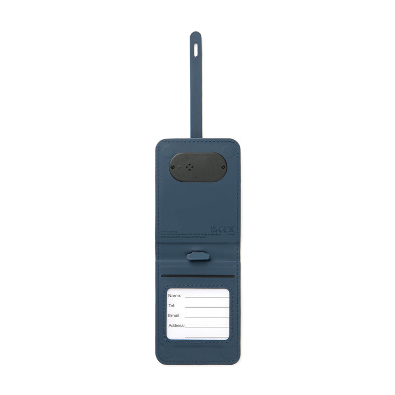 Load image into Gallery viewer, Vinga Baltimore RCS luggage tag with finder for phone and tablet accessories, featuring a sleek black design and adjustable strap.
