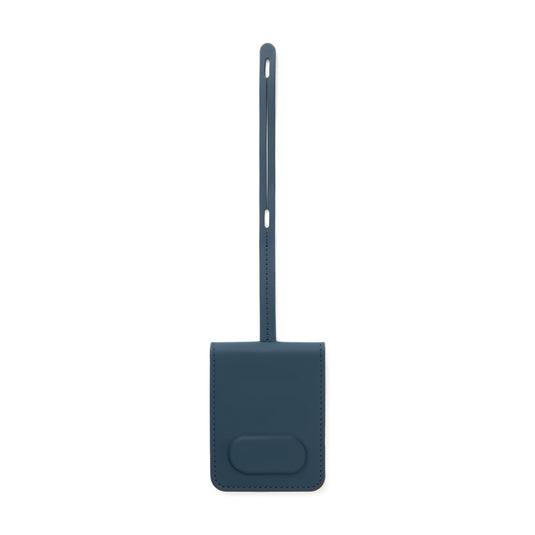 Vinga Baltimore RCS luggage tag with finder dual, durable plastic tag attached to a suitcase for easy identification.