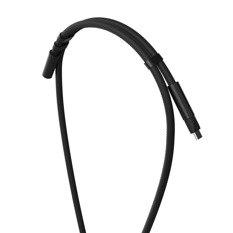 Load image into Gallery viewer, Vinga Baltimore RCS phone cord with charging cable for phones and tablets, black accessory with braided design.
