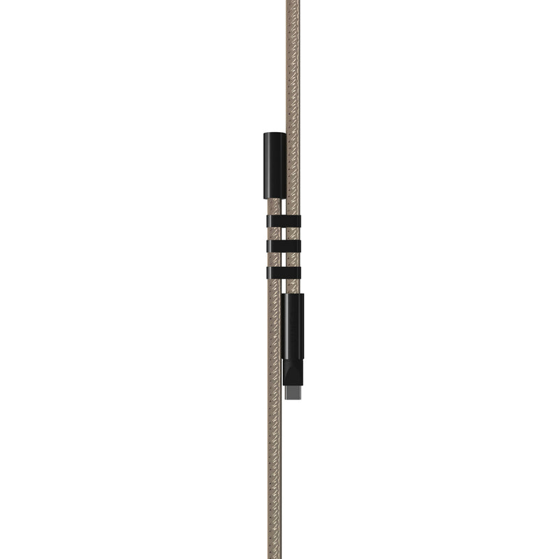 Load image into Gallery viewer, Vinga Baltimore RCS phone cord with charging cable, compatible with phones and tablets, black braided design for durability.
