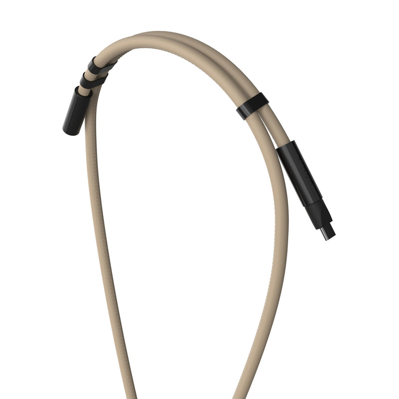 Load image into Gallery viewer, Vinga Baltimore RCS phone cord with charging cable for phones and tablets, black, coiled design with USB connector.
