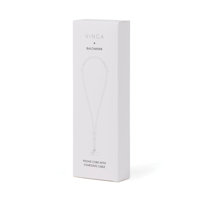 Load image into Gallery viewer, Vinga Baltimore RCS phone cord with charging cable for phones and tablets, black and white braided design, durable accessory
