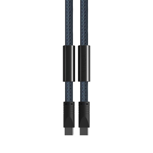 Vinga Baltimore RCS phone cord with charging cable for phone and tablet accessories, black, coiled cable with connector ends