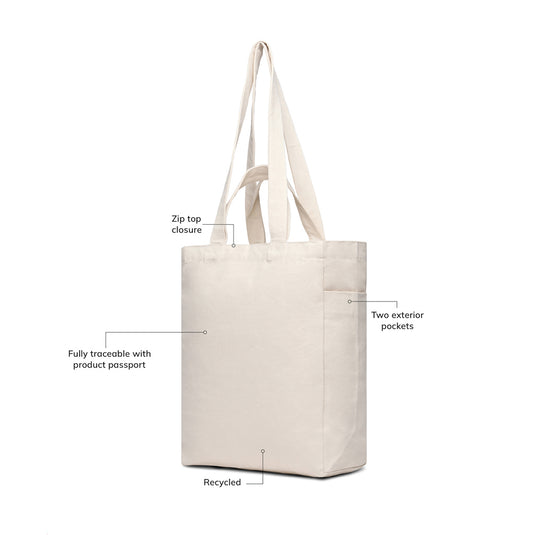 Hil AWARE™ recycled canvas zip tote