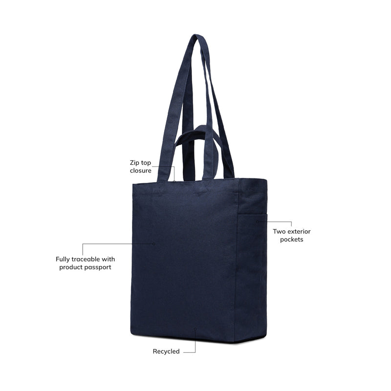 Load image into Gallery viewer, Hil AWARE™ recycled canvas zip tote
