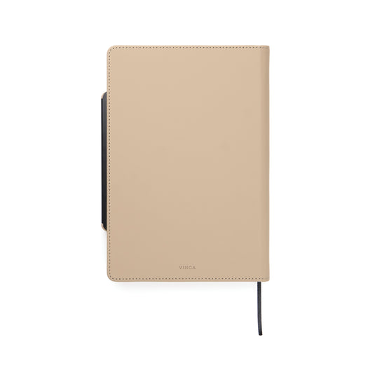 Vinga Baltimore RCS 4-in-1 refillable notebook with black cover and multiple paper sections, designed for versatile note-taking.