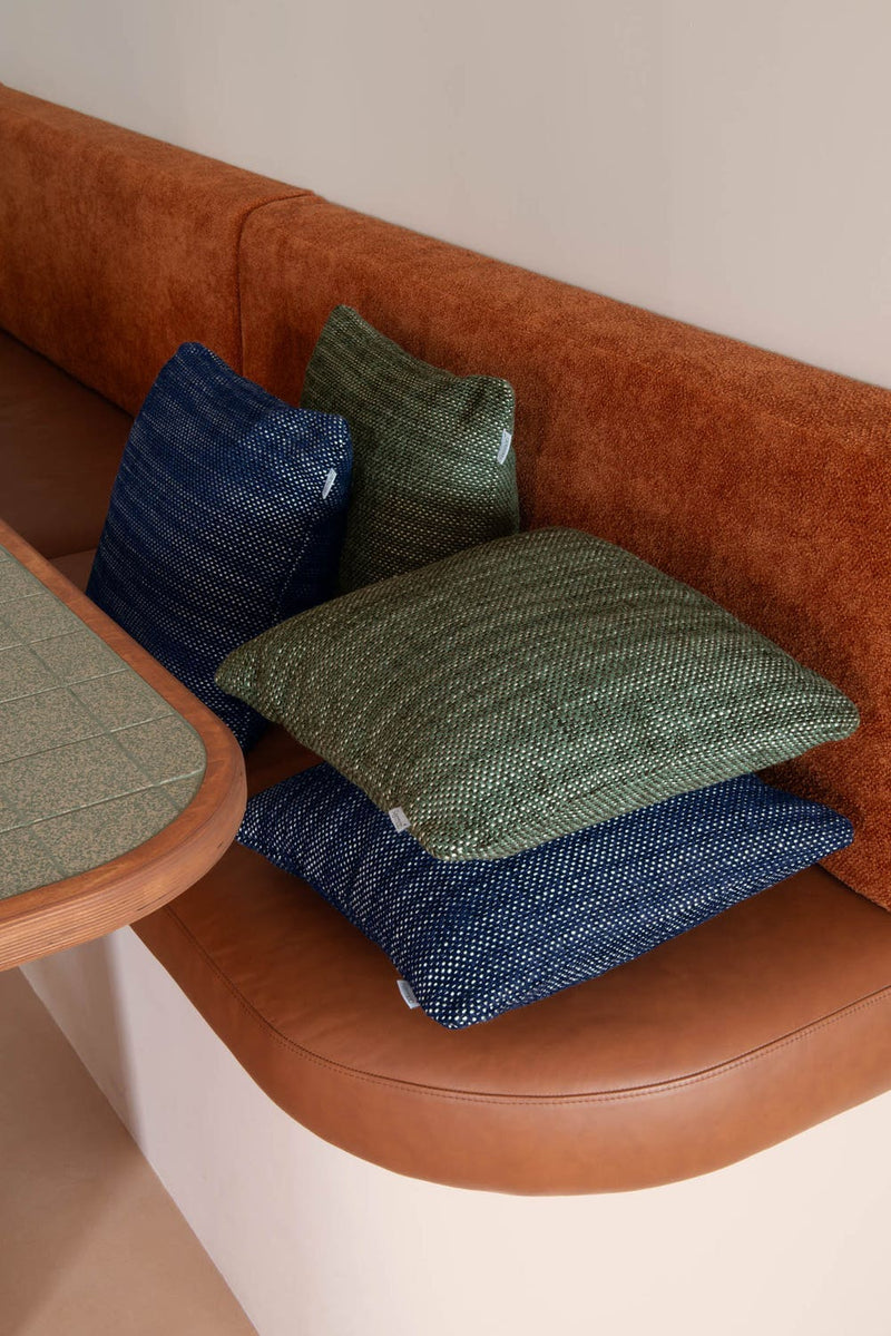 Load image into Gallery viewer, Fermob Vibration Rythmo Outdoor Cushion 44 x 44 cm – lifestyle
