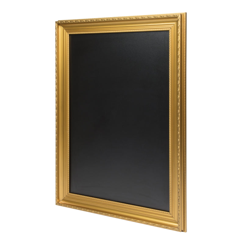 Load image into Gallery viewer, Securit Chalkboard Set - Gold Framed Wall Chalkboard 75x105 cm - Board + Waterproof Markers + Cleaner
