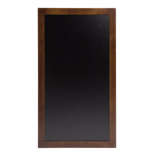 Securit Chalkboard Set - Long Rubberwood Wall Chalkboard in Dark Brown 56x100 cm - Board + Waterproof Markers + Cleaner