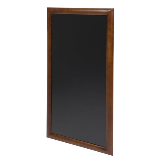 Securit Chalkboard Set - Long Rubberwood Wall Chalkboard in Dark Brown 56x100 cm - Board + Waterproof Markers + Cleaner