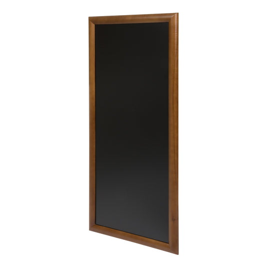 Securit Chalkboard Set - Long Rubberwood Wall Chalkboard in Dark Brown 56x120 cm - Board + Waterproof Markers + Cleaner