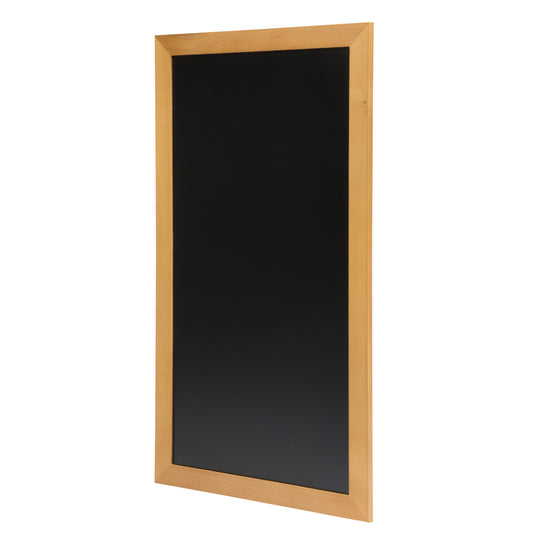 Securit Chalkboard Set - Long Rubberwood Wall Chalkboard in Teak 56x100 cm - Board + Waterproof Markers + Cleaner