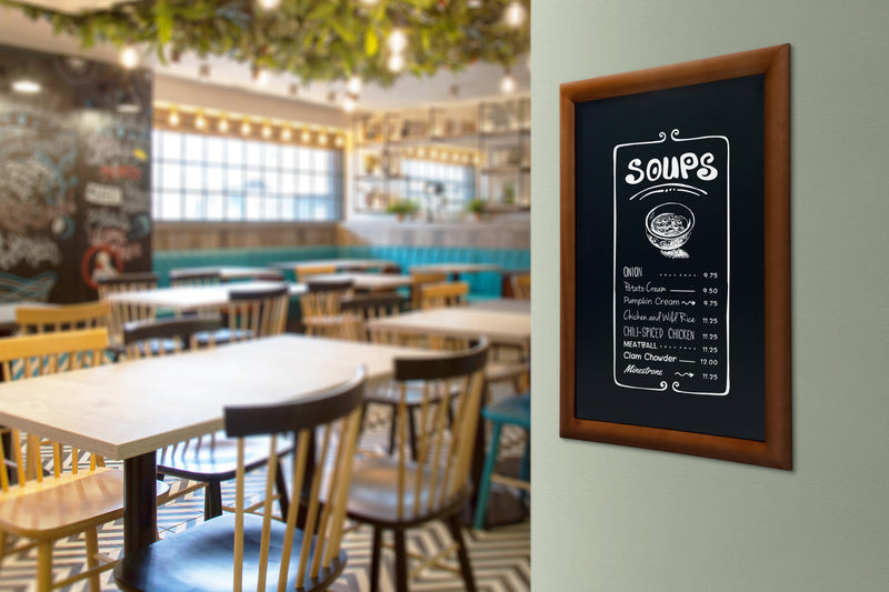 Load image into Gallery viewer, Securit Wall Chalkboards - Universal - Dark Brown 87x67x2,5cm - in use
