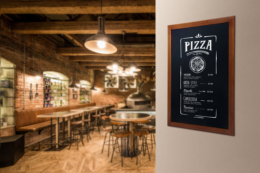 Securit Wall Chalkboards - Universal - Mahogany 87x67x2,5cm - in use