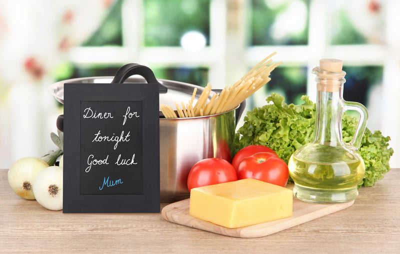 Load image into Gallery viewer, Securit Wall Chalkboards - Small Woody Wall Chalkboard in Black – in use
