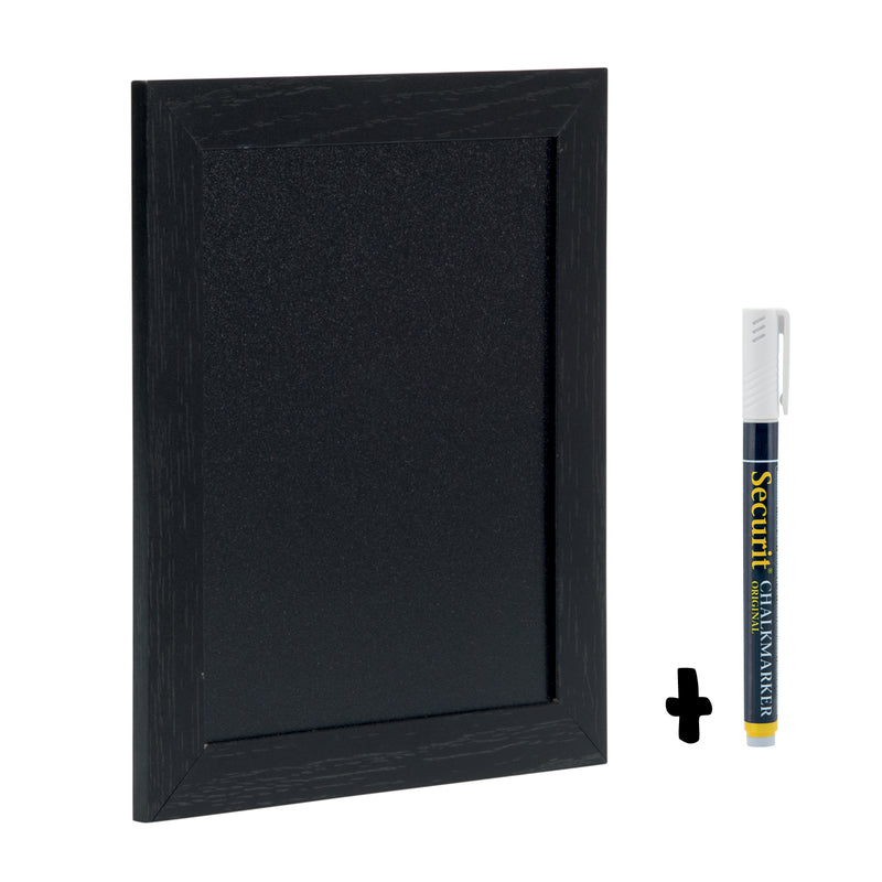 Load image into Gallery viewer, Securit Wall Chalkboards - Woody - Black 24x20x1cm - Pack of 6
