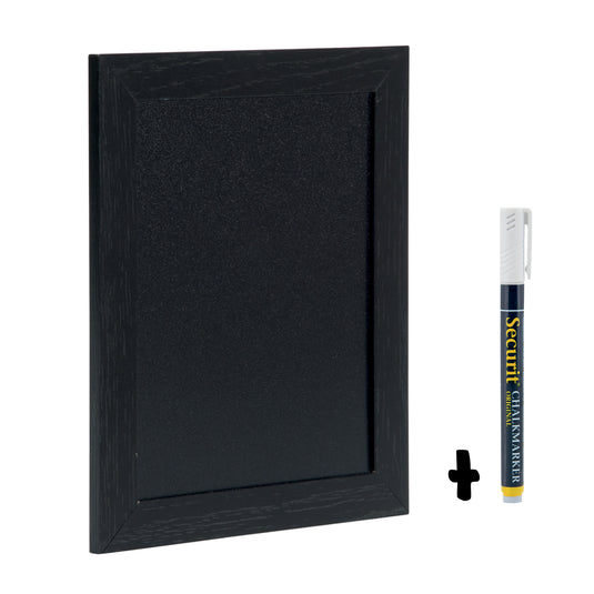 Securit Wall Chalkboards - Woody - Black 24x20x1cm - Pack of 6