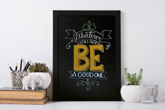 Securit Wall Chalkboards - Woody - Black 40x30x1cm - Pack of 6 - in use