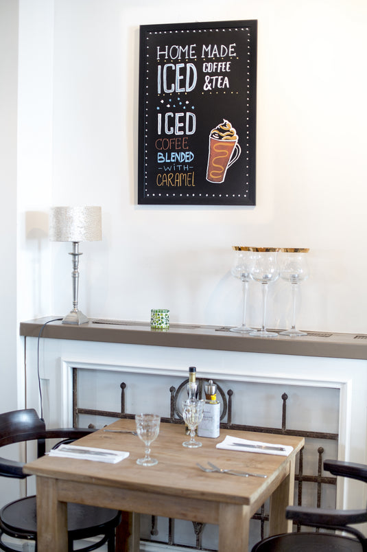 Securit Wall Chalkboards - Woody - Black 60x40x1cm - Pack of 6 - in use