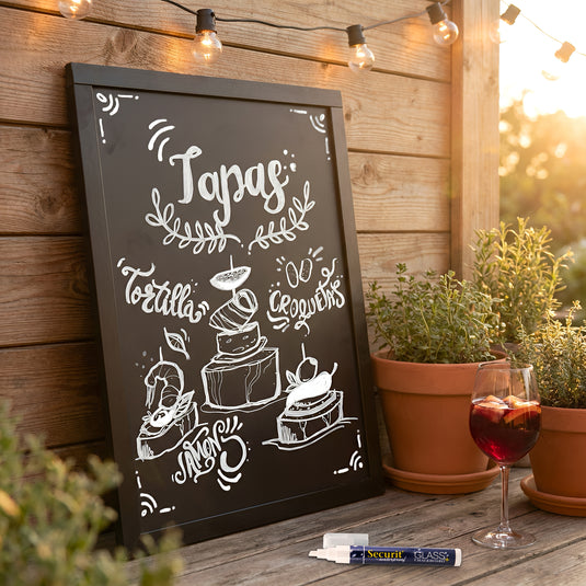 Securit Wall Chalkboards - Woody - Black 60x40x1cm - Pack of 6 - in use