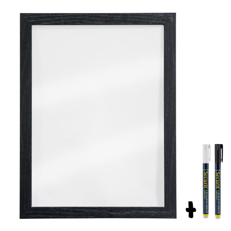 Load image into Gallery viewer, Securit Chalkboard Set - Medium Woody Transparent Wall Chalkboard in Black 30x40 cm (Pack of 6) - Boards + Waterproof Markers + Cleaner
