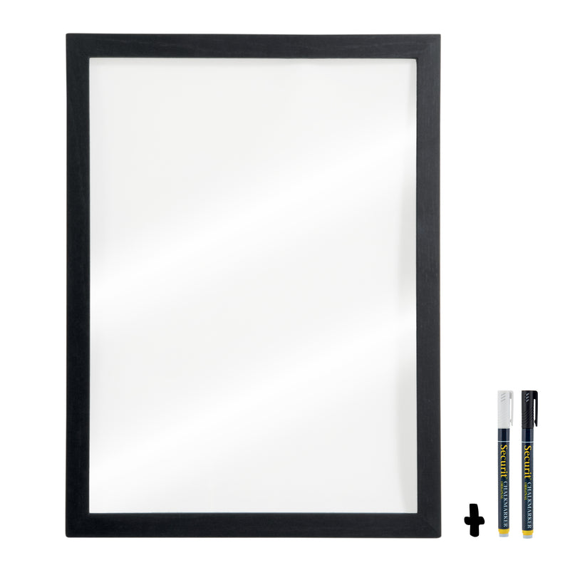 Load image into Gallery viewer, Securit Wall Chalkboards - Woody Transparent - White 60x40x1cm - Pack of 6
