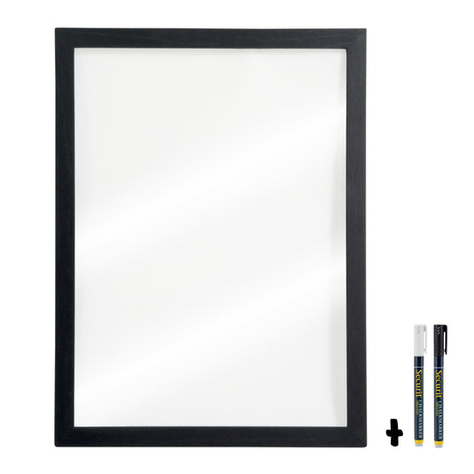 Securit Wall Chalkboards - Woody Transparent - White 60x40x1cm - Pack of 6