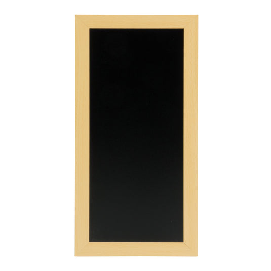 Securit Chalkboard Set - Small Woody Wall Chalkboard in Teak 20x40 cm (Pack of 6) - Boards + Waterproof Markers + Cleaner