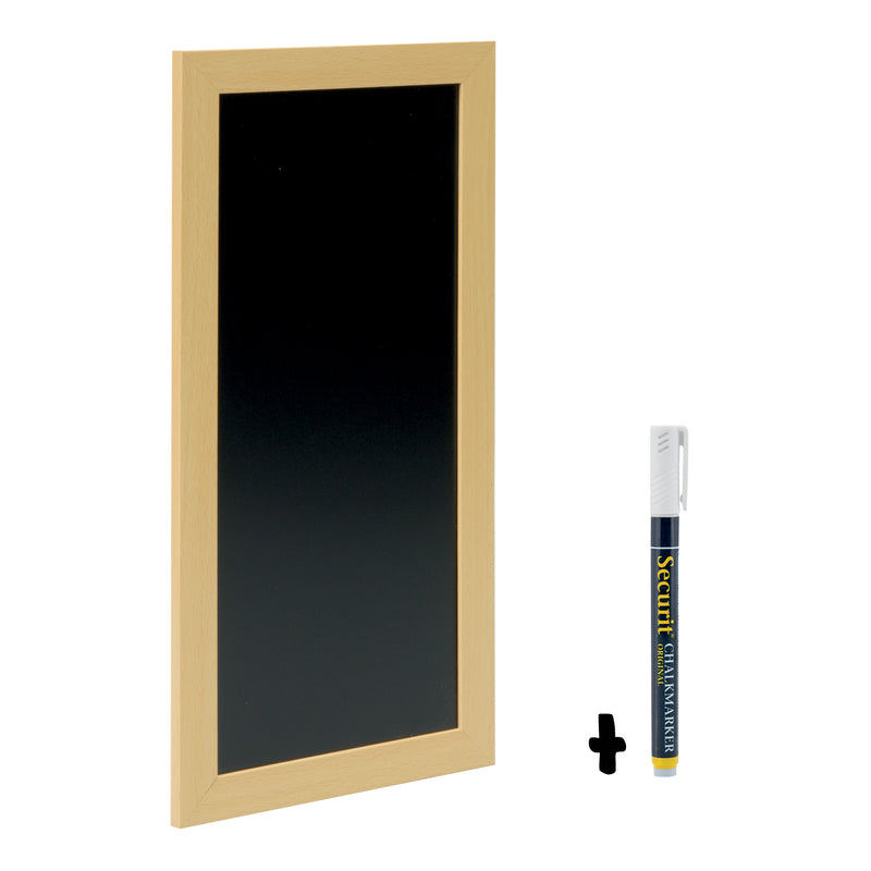 Load image into Gallery viewer, Securit Wall Chalkboards - Woody - Teak 40x20x1cm - Pack of 6

