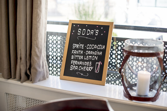 Securit Wall Chalkboards - Woody - Teak 40x30x1cm - Pack of 6 - in use