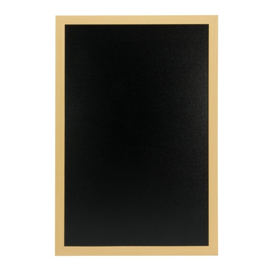 Securit Chalkboard Set - Large Woody Wall Chalkboard in Teak 40x60 cm (Pack of 6) - Boards + Waterproof Markers + Cleaner