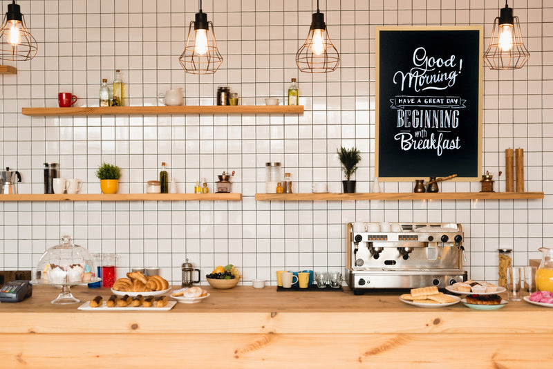 Load image into Gallery viewer, Securit Wall Chalkboards - Woody - Teak 60x40x1cm - Pack of 6 - in use
