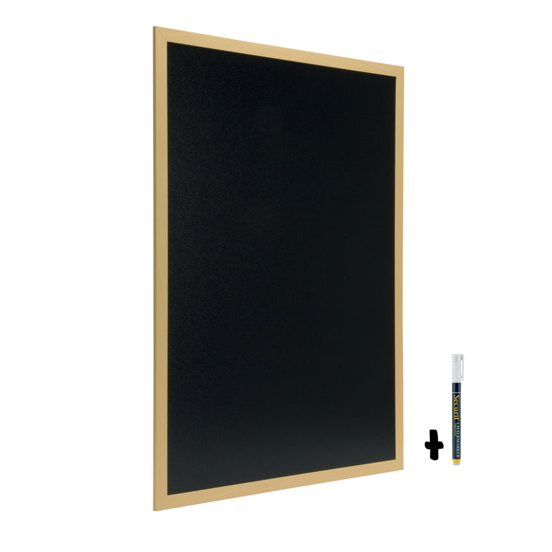 Load image into Gallery viewer, Securit Wall Chalkboards - Woody - Teak 80x60x1cm - Pack of 6
