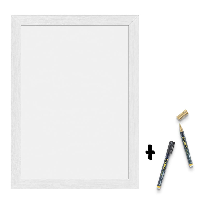 Load image into Gallery viewer, Securit Chalkboard Set - Medium Woody White Wall Chalkboard 30x40 cm (Pack of 6) - Boards + Waterproof Markers + Cleaner
