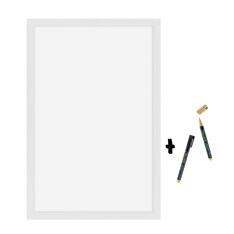 Load image into Gallery viewer, Securit Chalkboard Set - Large Woody White Wall Chalkboard 40x60 cm (Pack of 6) - Boards + Waterproof Markers + Cleaner
