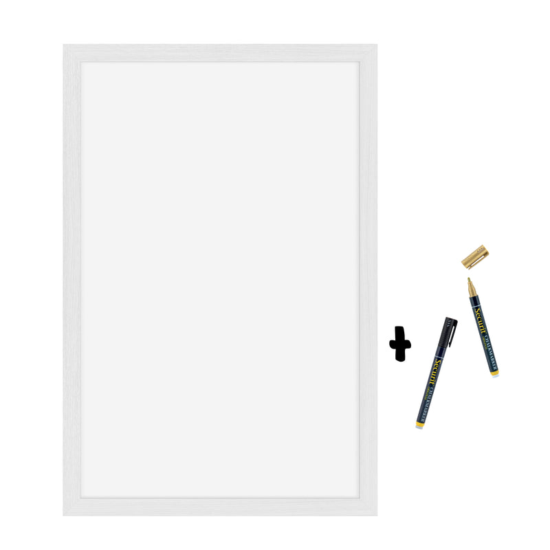 Load image into Gallery viewer, Securit Wall Chalkboards - Woody White - White 60x40x1cm - Pack of 6
