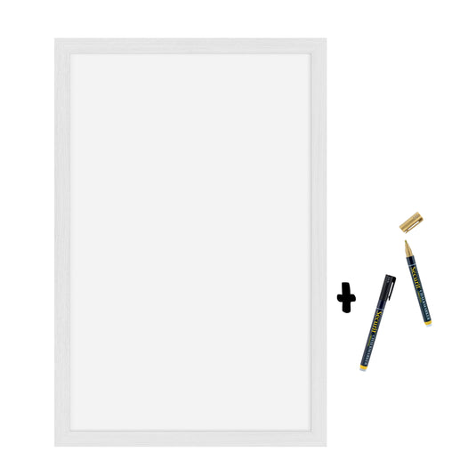 Securit Wall Chalkboards - Woody White - White 60x40x1cm - Pack of 6