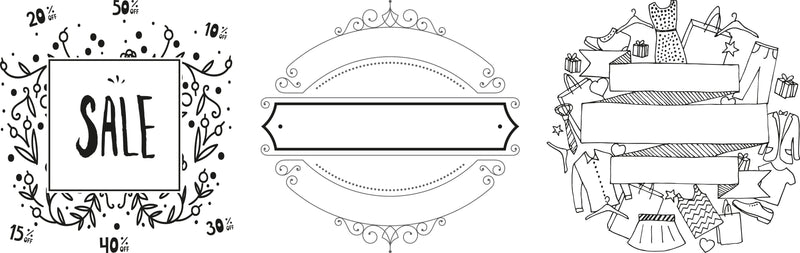 Load image into Gallery viewer, Securit Chalkmarkers - Window Stencils - A2 Sign Window Designs - White - Pack of 6
